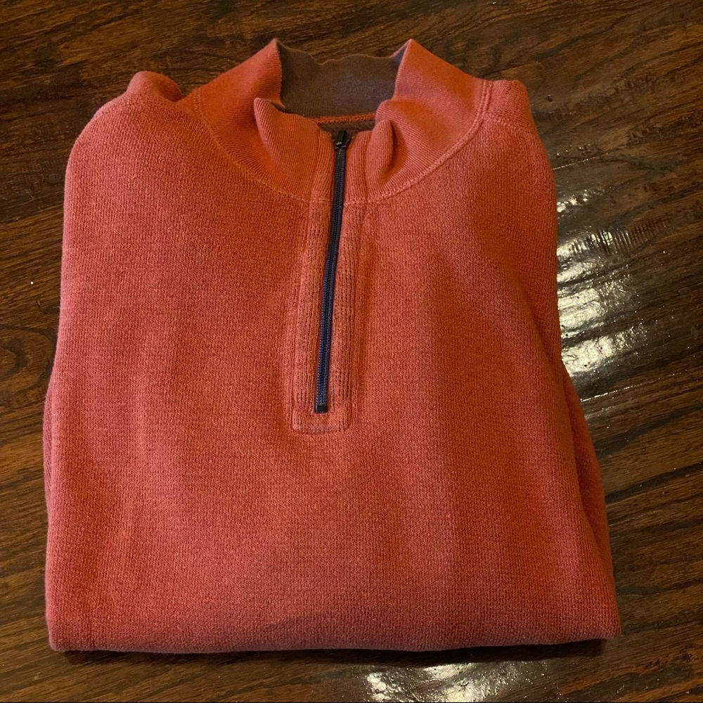 Tommy Bahama Burnt Orange Terra Cotta Half Zip Men's XXL